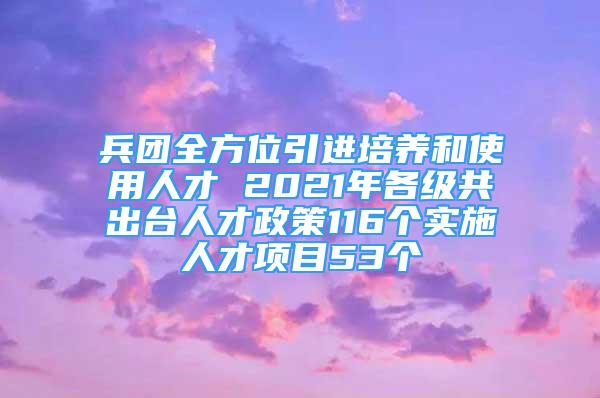 兵團全方位引進培養(yǎng)和使用人才 2021年各級共出臺人才政策116個實施人才項目53個