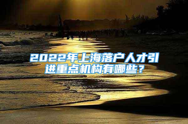 2022年上海落戶人才引進(jìn)重點(diǎn)機(jī)構(gòu)有哪些？