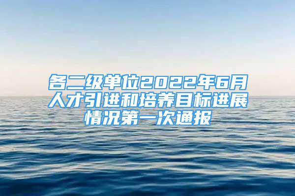 各二級(jí)單位2022年6月人才引進(jìn)和培養(yǎng)目標(biāo)進(jìn)展情況第一次通報(bào)