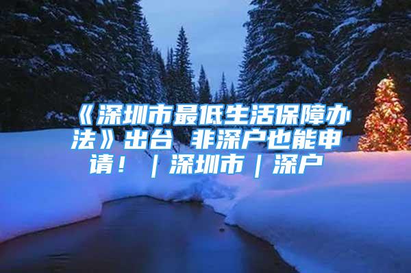 《深圳市最低生活保障辦法》出臺 非深戶也能申請?。钲谑校顟?/></p>
								<p style=