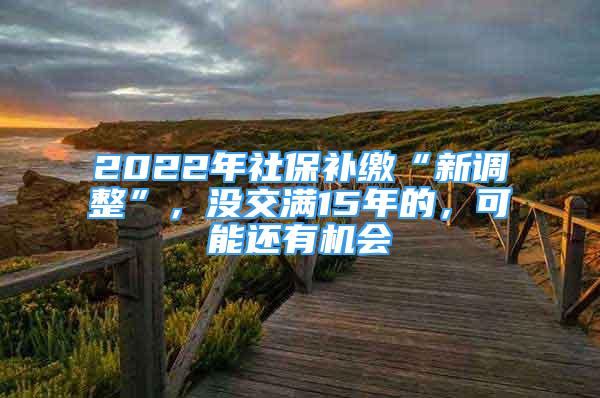 2022年社保補繳“新調(diào)整”，沒交滿15年的，可能還有機會