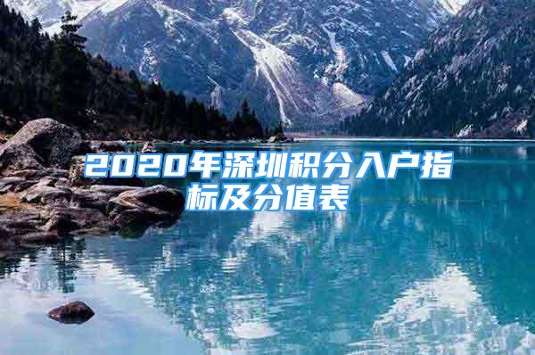 2020年深圳積分入戶指標(biāo)及分值表