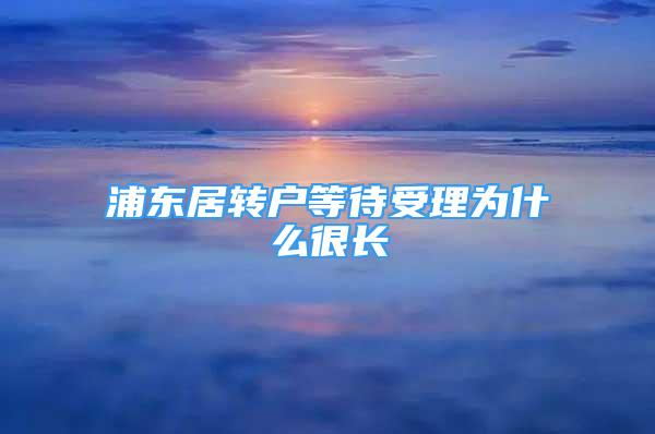 浦東居轉(zhuǎn)戶等待受理為什么很長