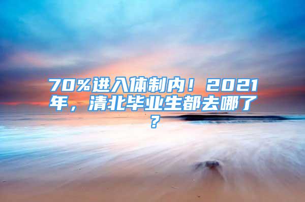 70%進(jìn)入體制內(nèi)！2021年，清北畢業(yè)生都去哪了？