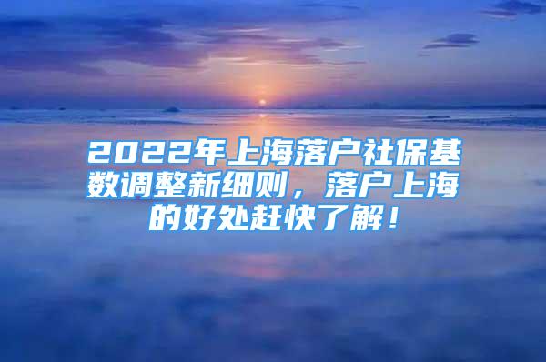 2022年上海落戶社?；鶖?shù)調(diào)整新細(xì)則，落戶上海的好處趕快了解！