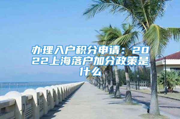 辦理入戶(hù)積分申請(qǐng)：2022上海落戶(hù)加分政策是什么