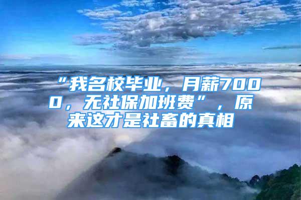 “我名校畢業(yè)，月薪7000，無社保加班費(fèi)”，原來這才是社畜的真相