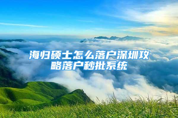 海歸碩士怎么落戶深圳攻略落戶秒批系統(tǒng)