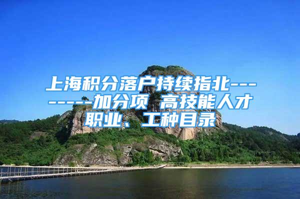 上海積分落戶持續(xù)指北--------加分項 高技能人才職業(yè)、工種目錄