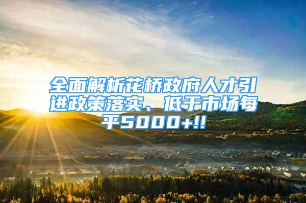 全面解析花橋政府人才引進(jìn)政策落實(shí)、低于市場每平5000+!!