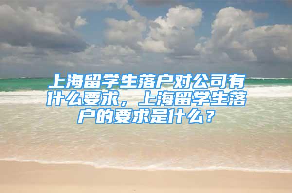 上海留學生落戶對公司有什么要求，上海留學生落戶的要求是什么？