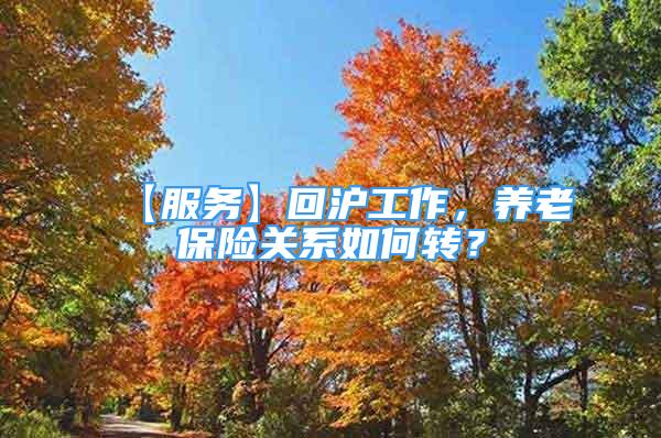 【服務(wù)】回滬工作，養(yǎng)老保險(xiǎn)關(guān)系如何轉(zhuǎn)？