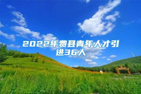 2022年費(fèi)縣青年人才引進(jìn)36人