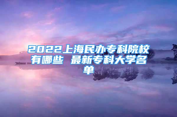 2022上海民辦?？圃盒Ｓ心男?最新?？拼髮W名單