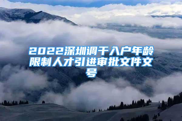 2022深圳調(diào)干入戶年齡限制人才引進(jìn)審批文件文號(hào)