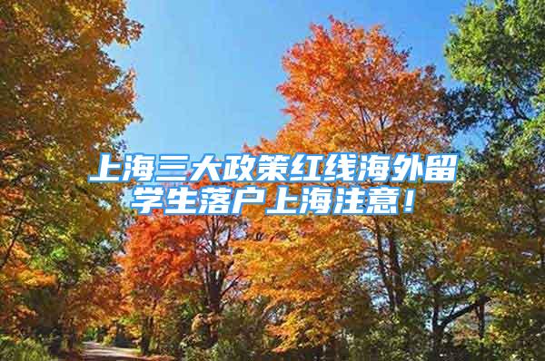 上海三大政策紅線海外留學(xué)生落戶上海注意！