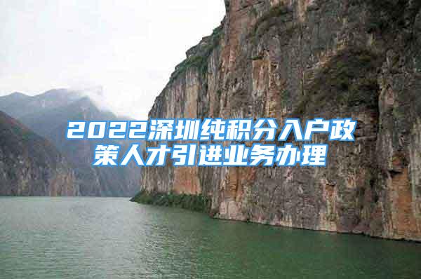 2022深圳純積分入戶政策人才引進業(yè)務(wù)辦理