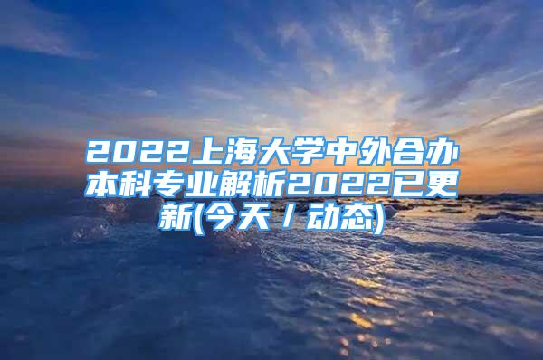 2022上海大學(xué)中外合辦本科專業(yè)解析2022已更新(今天／動態(tài))