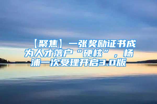 【聚焦】一張獎勵證書成為人才落戶“硬核”，楊浦一次受理開啟3.0版