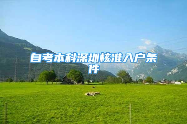 自考本科深圳核準(zhǔn)入戶條件