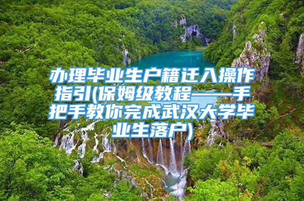 辦理畢業(yè)生戶籍遷入操作指引(保姆級教程——手把手教你完成武漢大學畢業(yè)生落戶)