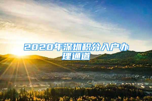 2020年深圳積分入戶辦理通道