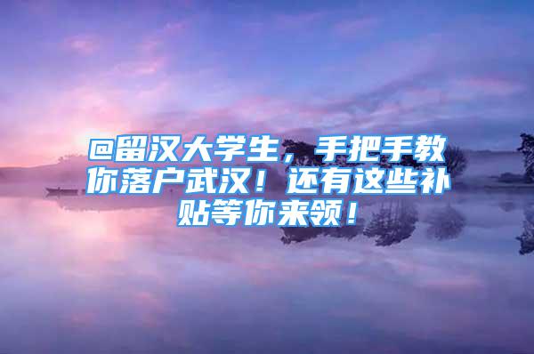 @留漢大學生，手把手教你落戶武漢！還有這些補貼等你來領(lǐng)！