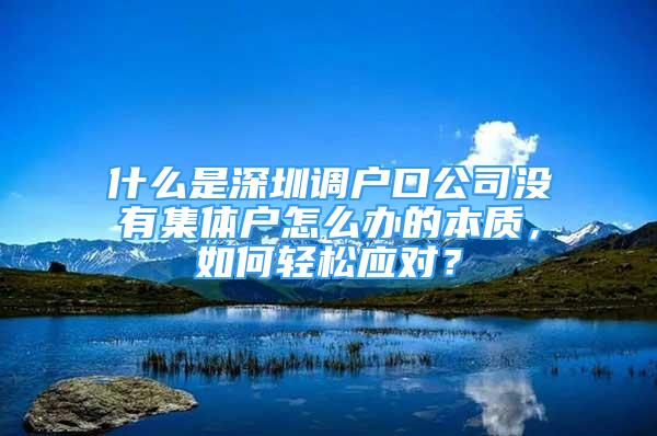 什么是深圳調(diào)戶口公司沒有集體戶怎么辦的本質(zhì)，如何輕松應對？