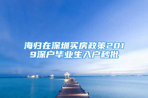 海歸在深圳買房政策2019深戶畢業(yè)生入戶秒批