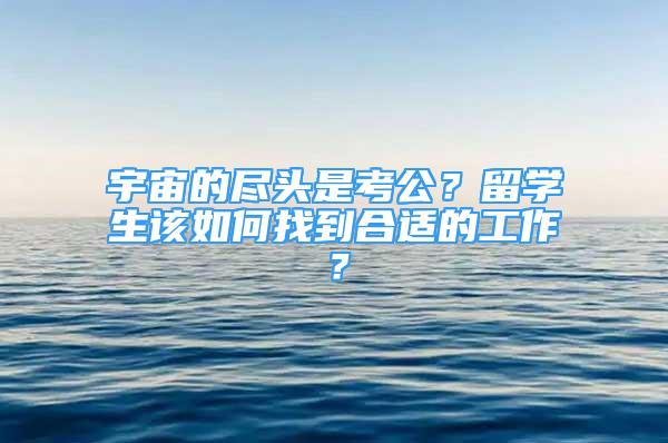 宇宙的盡頭是考公？留學(xué)生該如何找到合適的工作？