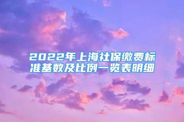 2022年上海社保繳費標(biāo)準(zhǔn)基數(shù)及比例一覽表明細(xì)