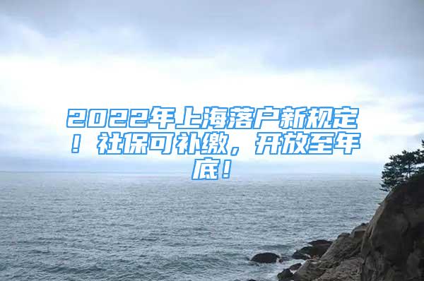 2022年上海落戶新規(guī)定！社?？裳a(bǔ)繳，開放至年底！