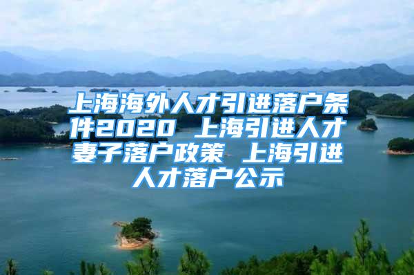 上海海外人才引進落戶條件2020 上海引進人才妻子落戶政策 上海引進人才落戶公示