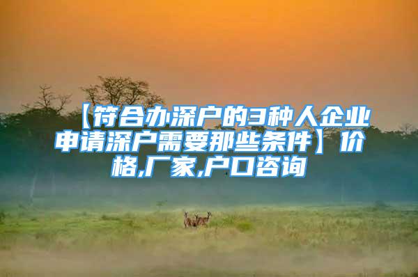 【符合辦深戶的3種人企業(yè)申請(qǐng)深戶需要那些條件】?jī)r(jià)格,廠家,戶口咨詢