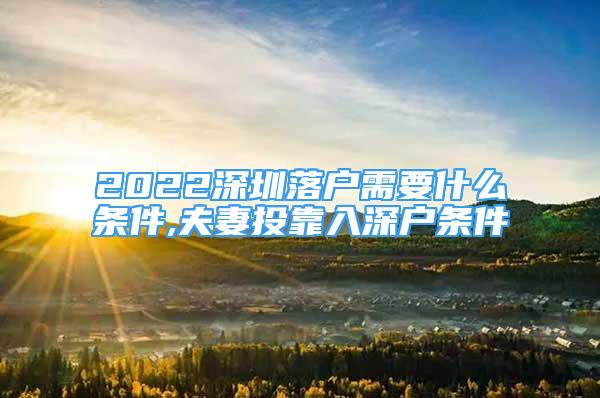 2022深圳落戶需要什么條件,夫妻投靠入深戶條件