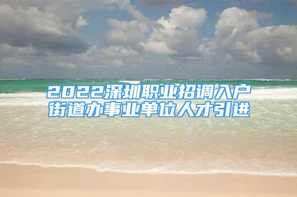 2022深圳職業(yè)招調(diào)入戶街道辦事業(yè)單位人才引進(jìn)