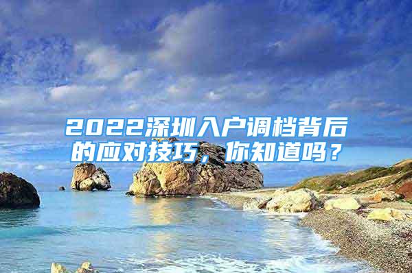 2022深圳入戶調(diào)檔背后的應(yīng)對技巧，你知道嗎？