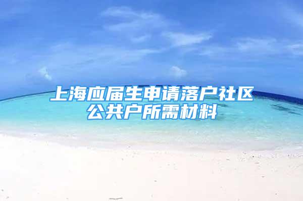 上海應屆生申請落戶社區(qū)公共戶所需材料