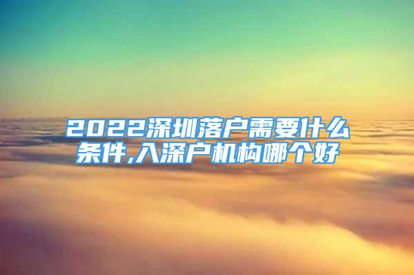 2022深圳落戶需要什么條件,入深戶機構(gòu)哪個好