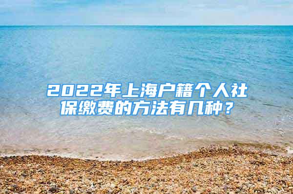 2022年上海戶籍個人社保繳費(fèi)的方法有幾種？