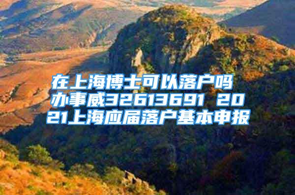 在上海博士可以落戶嗎 辦事威32613691 2021上海應(yīng)屆落戶基本申報(bào)