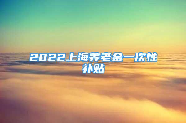 2022上海養(yǎng)老金一次性補(bǔ)貼