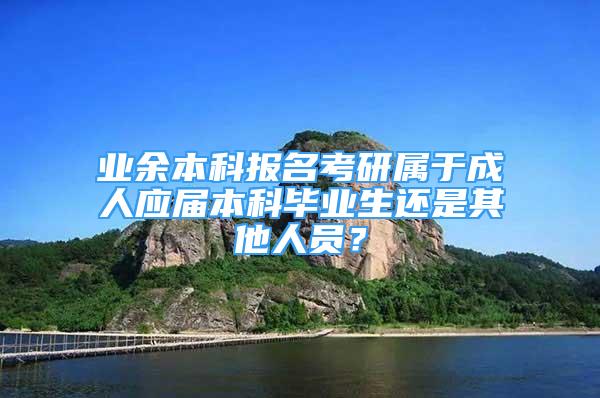 業(yè)余本科報名考研屬于成人應屆本科畢業(yè)生還是其他人員？