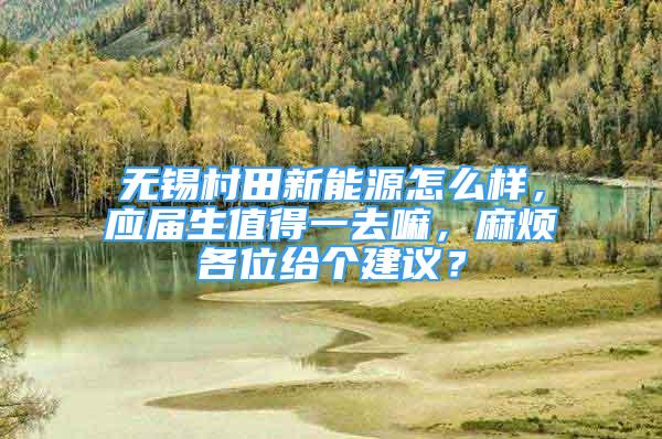 無錫村田新能源怎么樣，應(yīng)屆生值得一去嘛，麻煩各位給個(gè)建議？