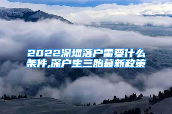 2022深圳落戶需要什么條件,深戶生三胎蕞新政策