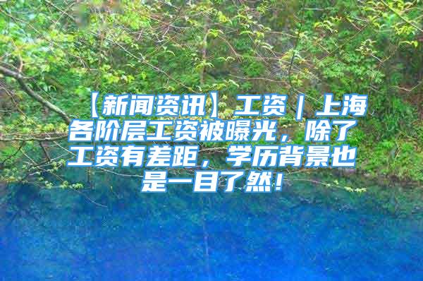 【新聞資訊】工資｜上海各階層工資被曝光，除了工資有差距，學(xué)歷背景也是一目了然！