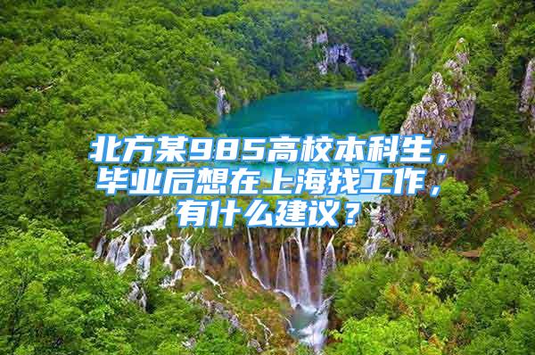 北方某985高校本科生，畢業(yè)后想在上海找工作，有什么建議？