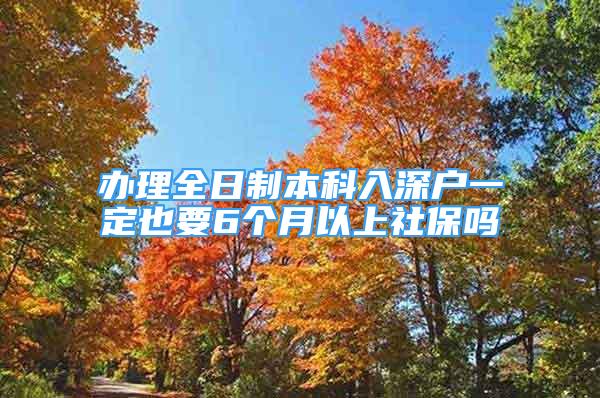 辦理全日制本科入深戶一定也要6個(gè)月以上社保嗎