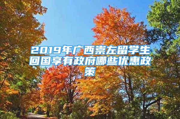 2019年廣西崇左留學(xué)生回國享有政府哪些優(yōu)惠政策