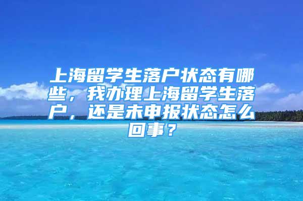 上海留學(xué)生落戶狀態(tài)有哪些，我辦理上海留學(xué)生落戶，還是未申報(bào)狀態(tài)怎么回事？